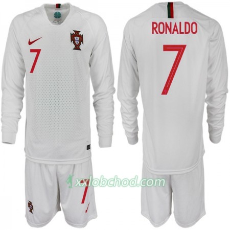 Fotbalové dresy Portugalsko RONALDO 7 Dětské MS 2018 Venkovní Dres Dlouhý Rukáv